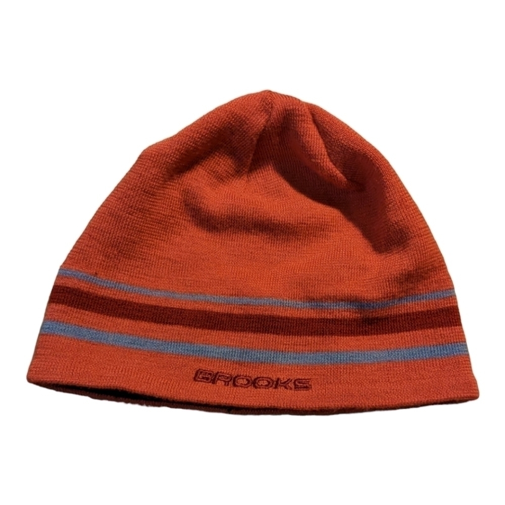 Brooks Orange with stripes beanie One Size